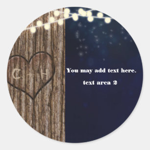 Rustic Heart Carved in Tree Night Lights Sticker