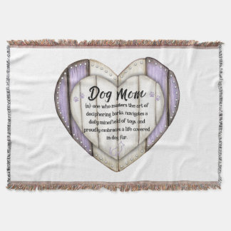 Rustic Heart Dog Mom Throw Blanket