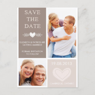 Rustic Heart Doodles Save the Date Photo Postcard