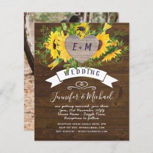Rustic Heart PHOTO Sunflowers Woodland Wedding