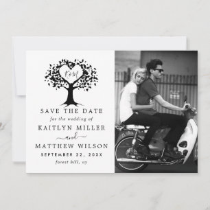 Rustic Heart Tree Wedding Photo Save The Date