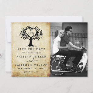Rustic Heart Tree Wedding Photo Save The Date