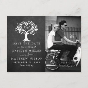 Rustic Heart Tree Wedding Photo Save The Date Announcement Postcard
