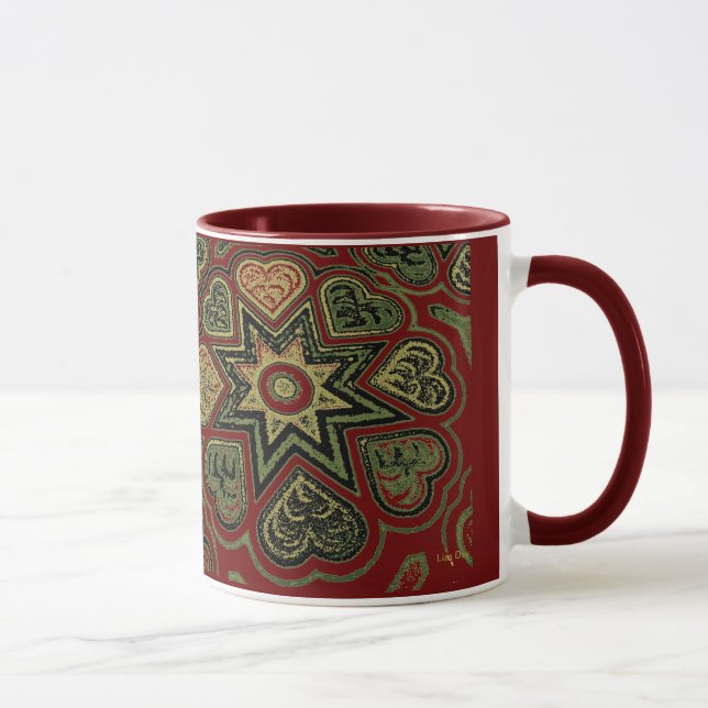 'Rustic Hearts' Mug (Right)