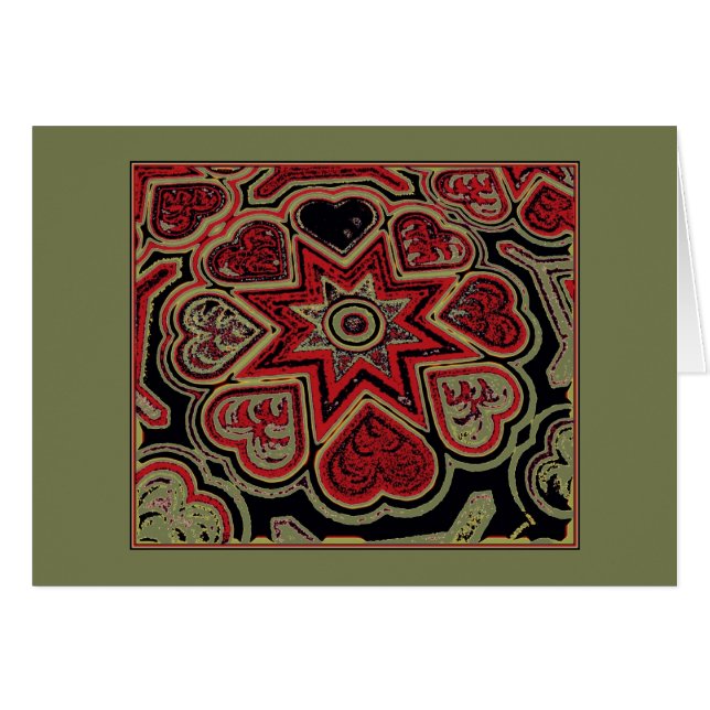 'Rustic Hearts'  Note Card (Front Horizontal)