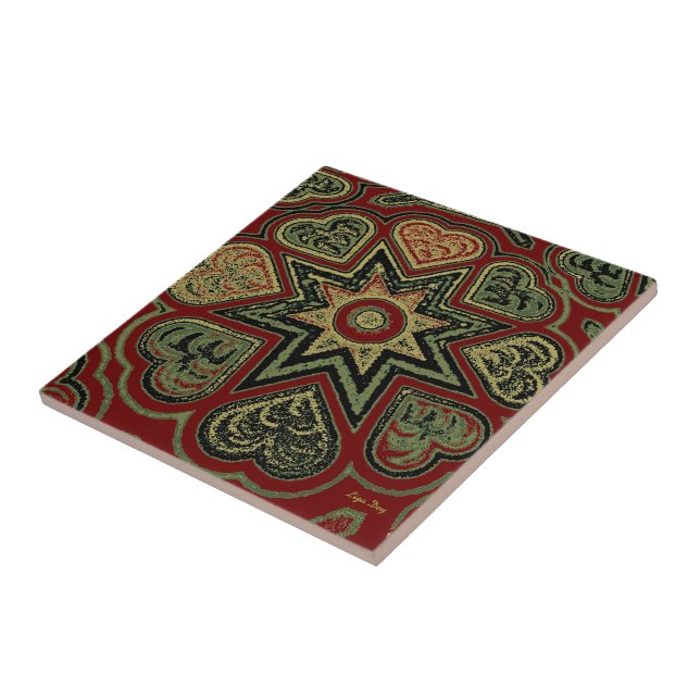 'Rustic Hearts' Trivet/Tile Tile (Side)