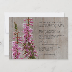 Rustic Heather Wedding Invitations