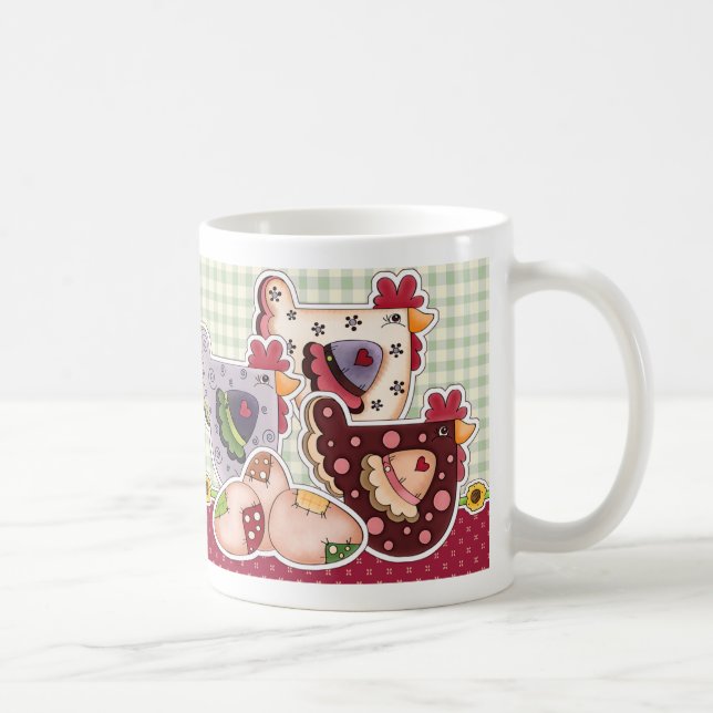 Rustic Hens and Rooster Easter Gift  Coffee Mug (Right)