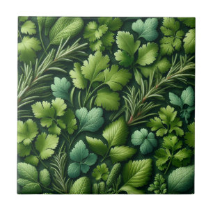Rustic Herbs Farmhouse Kitchen Decor Ceramic Tile