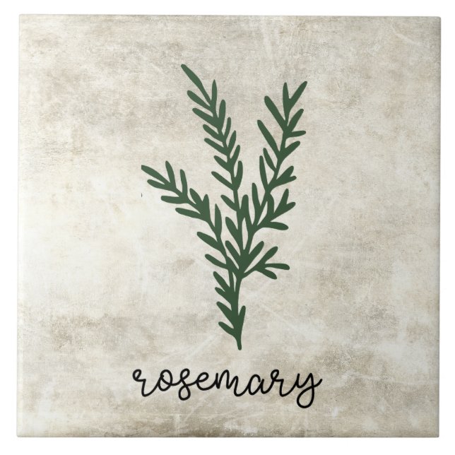 Rustic Herbs Rosemary Farmhouse Tile (Front)