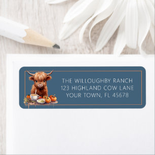 Rustic Highland Cow Friendsgiving Return Address