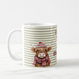 Rustic Highland Cow Holiday Photo Frame Mug