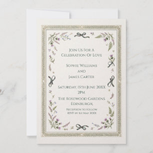 Rustic Highland Herb Wedding Invitation