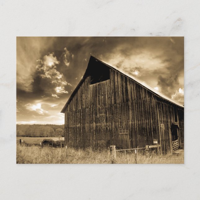 Rustic Historic Barn Landscape Photograph Postcard (Front)