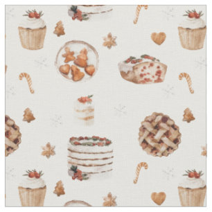 Rustic Holiday Baked Treats Fabric