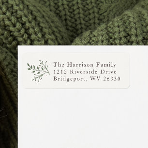 Rustic holiday branches return address