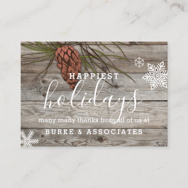 Rustic Holiday Business Personalised Business Card (Front)