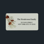 Rustic Holiday Christmas Pinecone and Branch Label<br><div class="desc">Rustic Holiday Christmas Wreath with Pine Cone Branch Address Label for a Country Christmas Invitation or Christmas Greetings Card. Please contact the designer for matching items.</div>