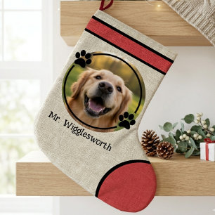 Rustic Holiday Dog Lover Gift Large Christmas Stocking