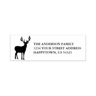 Rustic Holiday Forest Family Name Return Address Self-inking Stamp