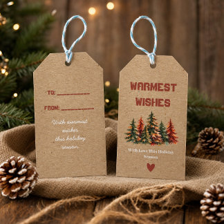Rustic Holiday Gift Tag | Warmest Wishes Fall