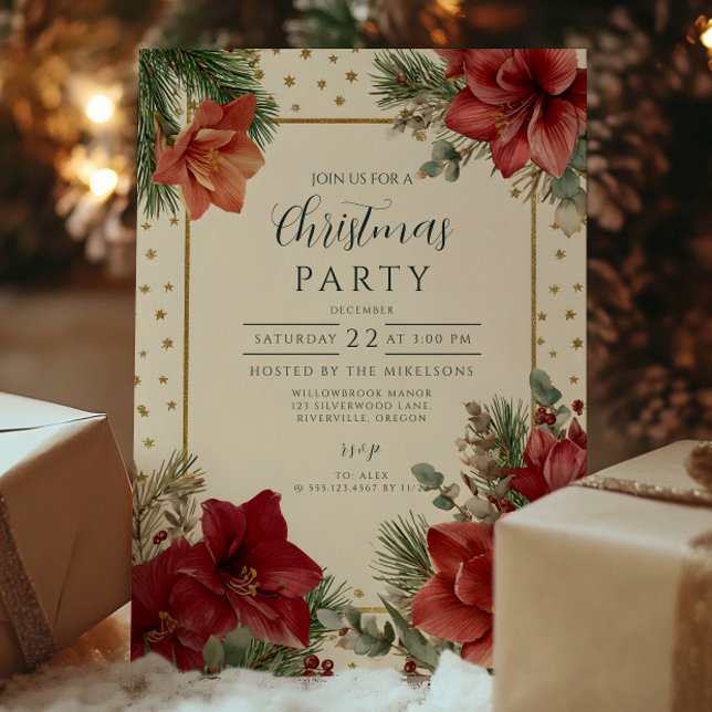 Rustic Holiday Greenery Merry Christmas Invitation (Creator Uploaded)