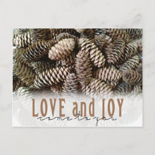 Rustic Holiday Love and Joy Pine Cone