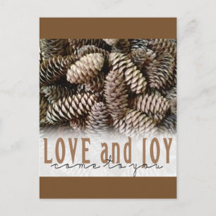 Rustic Holiday Love and Joy Pine Cone