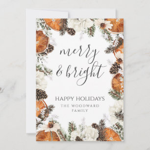 Rustic Holiday Merry And Bright Border Card