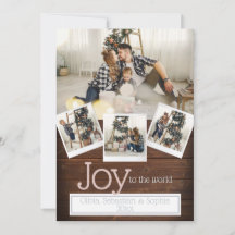 Rustic Holiday Modern 4 Photo Frame