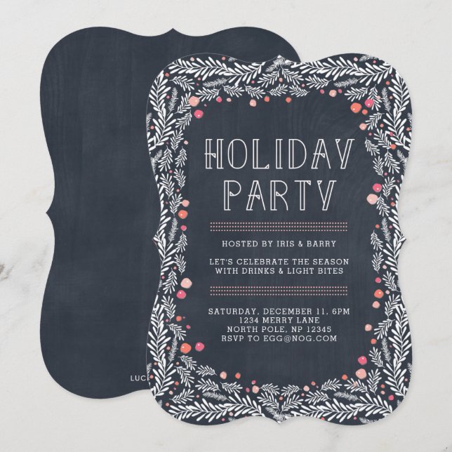 Rustic Holiday Party Invitation (Front/Back)