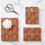 Rustic Holiday Pine Tree Pattern Rust Gold Wrapping Paper Sheet<br><div class="desc">This design features a rustic pattern of gold coloured evergreen trees on a rust or burnt orange background. Ideal for the Christmas and holiday season!</div>