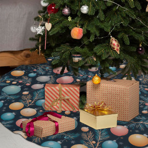 Rustic Holiday Pine Tree Pattern Tree Skirt