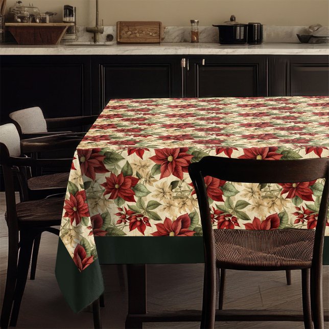 Rustic Holiday Tablecloth Watercolor Floral Charm (Classic Christmas Flowers Tablecloth Cozy Style)