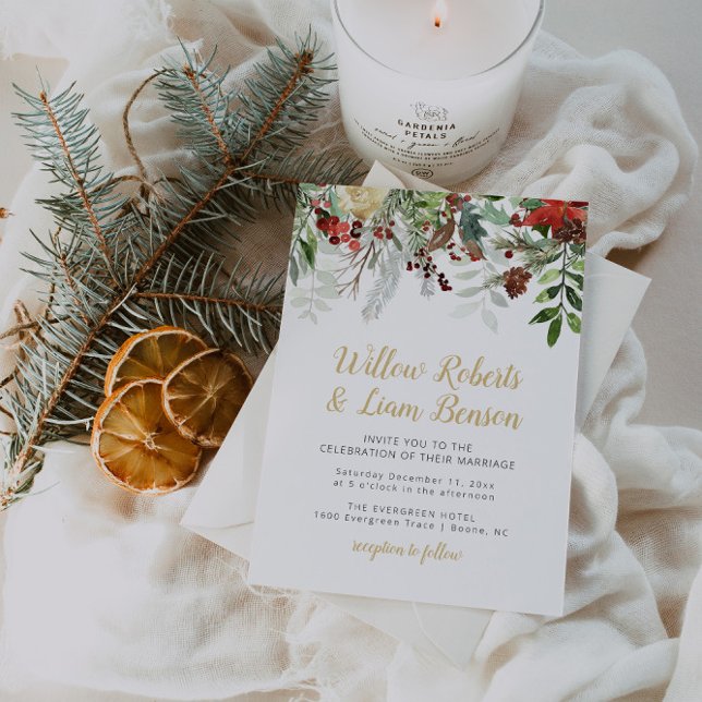 Rustic Holiday Wedding Invitation (Creator Uploaded)