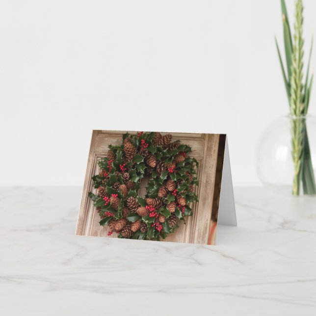 Rustic Holiday Welcome Card (Front)