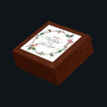 Rustic Holly Berry Wreath with Bird Holiday Gift Box<br><div class="desc">Here's an elegant way to present that special gift! And the box itself is a unique and beautiful gift item. The white tile ion the lid holds an image of a rustic twig and holly wreath with red berries. At one side perches a red headed winter bird, and on the...</div>