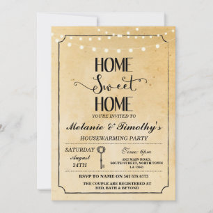 Rustic Home Sweet Home Housewarming Invitation