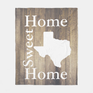 Rustic Home Sweet Home Texas Wooden Planks Fleece Blanket