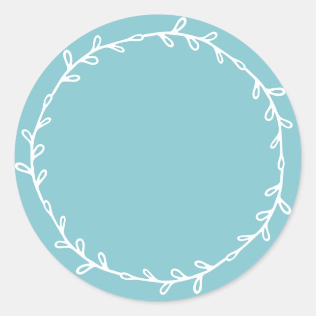 Rustic Homemade Angel Blue Write On Classic Round Sticker (Front)