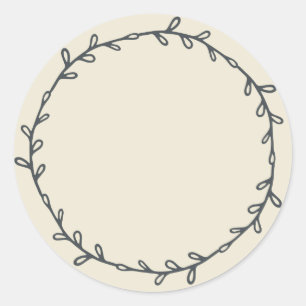 Rustic Homemade Antique White Write On Classic Round Sticker