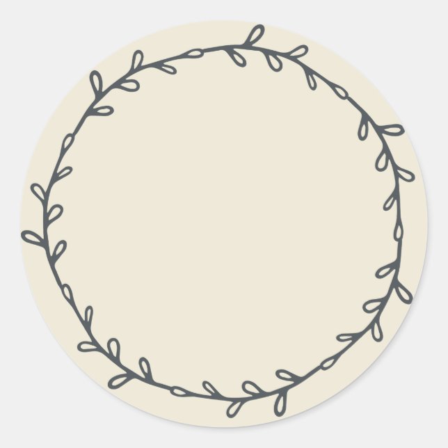 Rustic Homemade Antique White Write On Classic Round Sticker (Front)