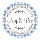 Rustic Homemade Apple Pie CornFlower Blue Check