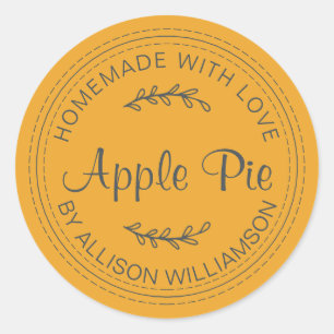 Rustic Homemade Baked Goods Apple Mellow Yellow Classic Round Sticker