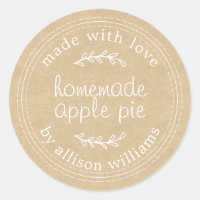 Rustic Homemade Baked Goods Apple Pie Kraft Paper