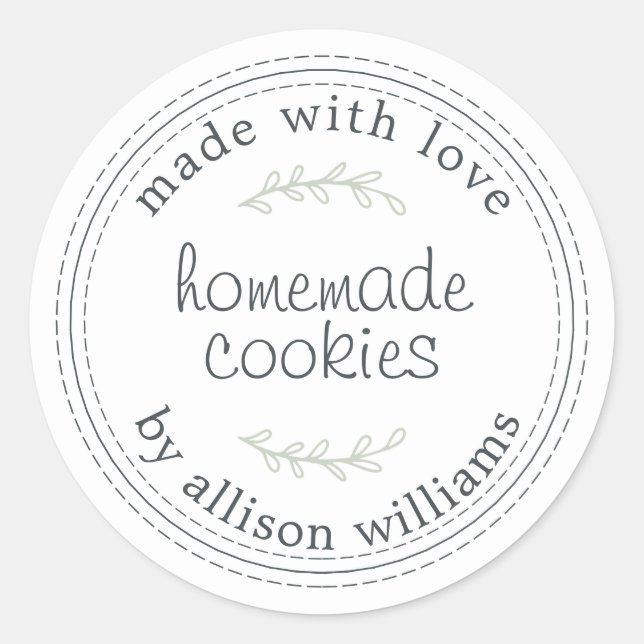 Rustic Homemade Baked Goods Cookies Red Classic Round Sticker (Front)