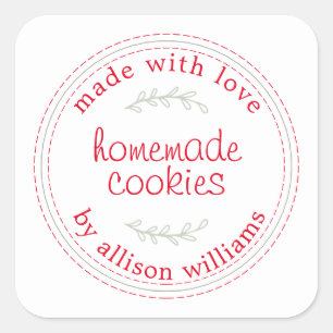 Rustic Homemade Baked Goods Cookies Square Sticker