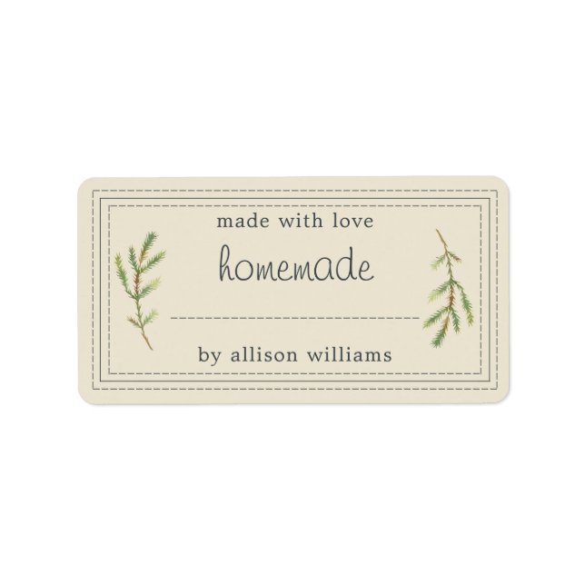 Rustic Homemade Baked Goods Jam Can Antique White Label (Front)