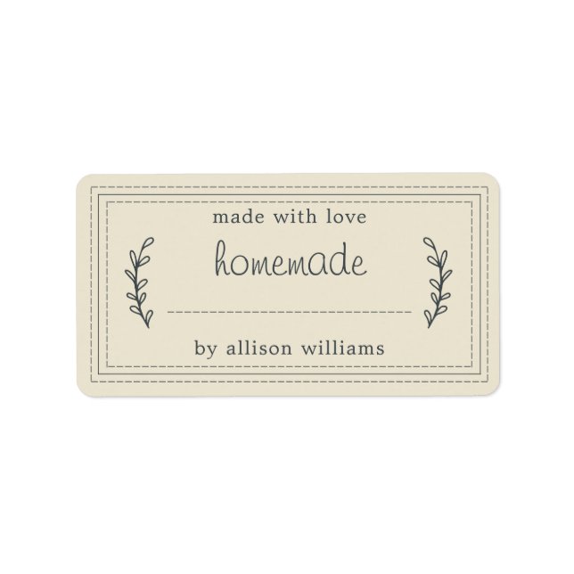 Rustic Homemade Baked Goods Jam Can Antique White Label (Front)