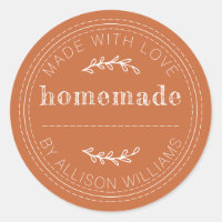 Rustic Homemade Baked Goods Jam Can Burnt Orange